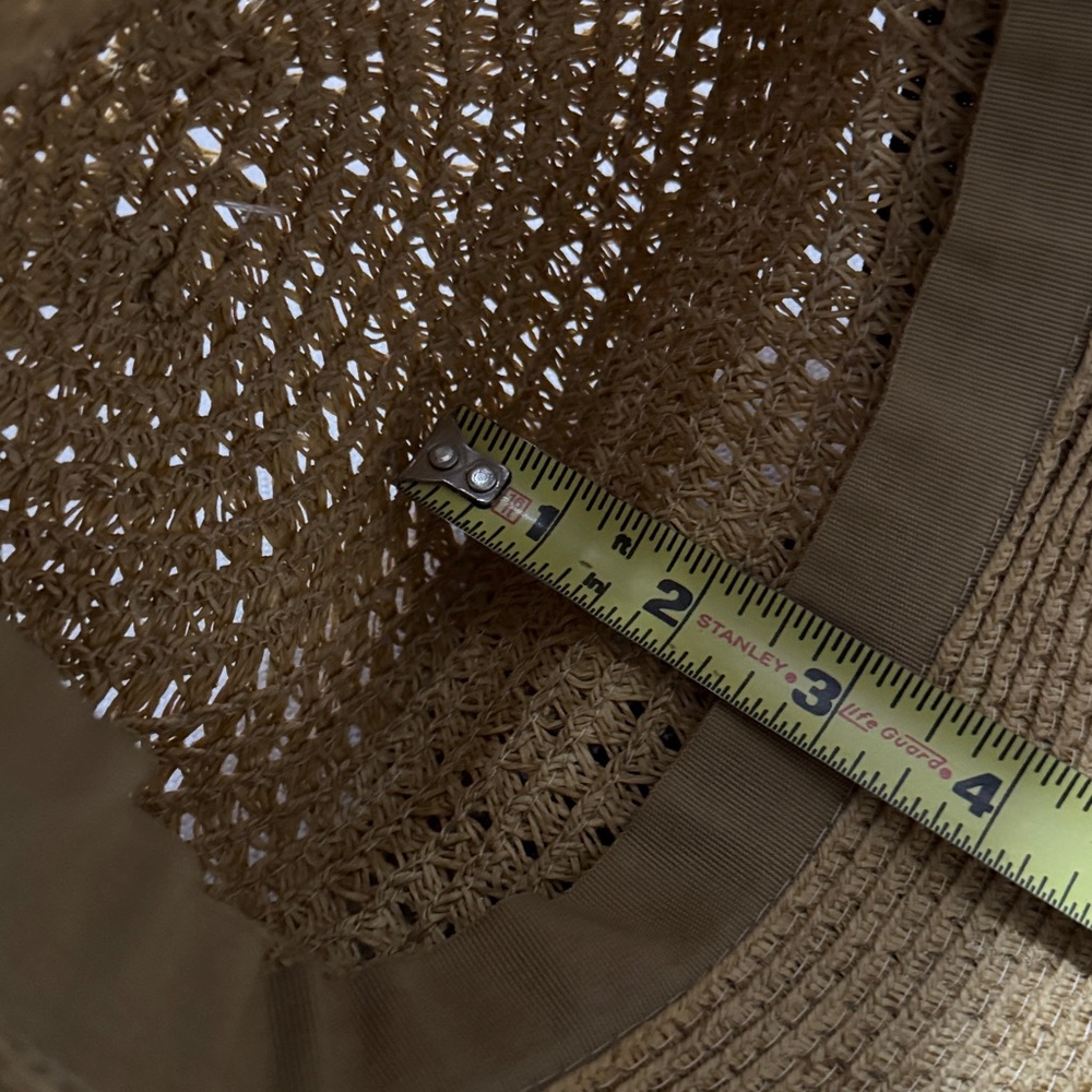 Summer Hat-Tan with Black Ribbon Detail-Paper Material-EUC - Picture 13 of 13